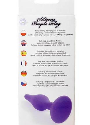 Анальний плаг silicone plug purple - medium 6