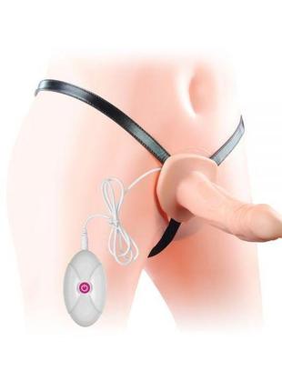 Страпон unisex hollow strap on vibrating 3