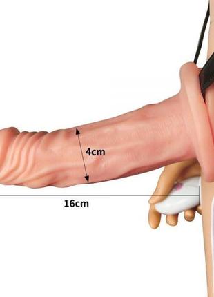 Страпон unisex hollow strap on vibrating 4