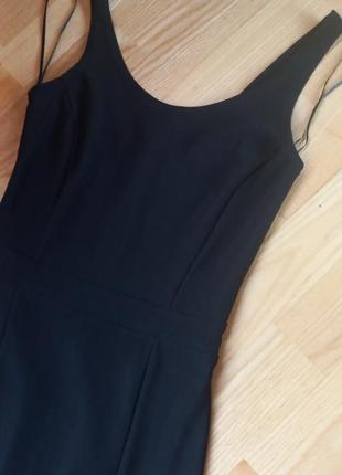 Шикарное вечернее платье в пол коктейльное чёрное платье с размером на тонких брителях сарафан платье миди5 фото