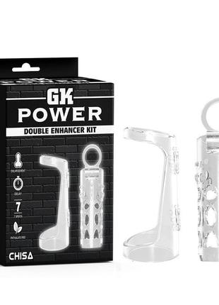 Насадка на пінис chisa double enhancer kit-clear-gk power