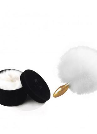 Аналевий корок upko rabbit fur bunny tail small butt plug 5
