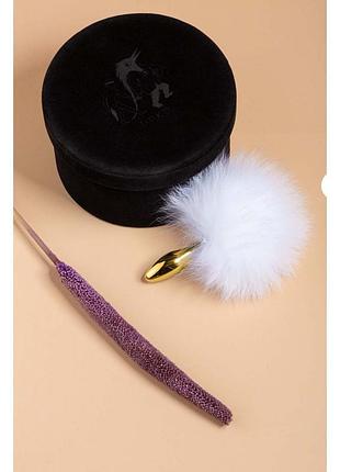 Аналевий корок upko rabbit fur bunny tail small butt plug 6