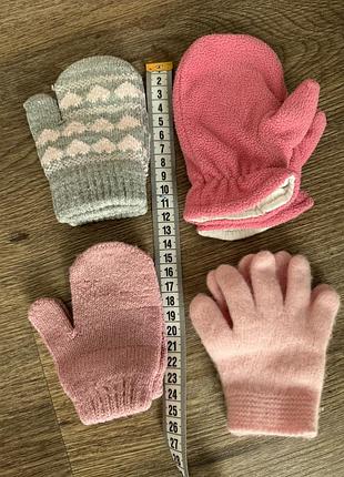 Детские перчатки варежки 0-1-2 года lenne, benetton осень зима