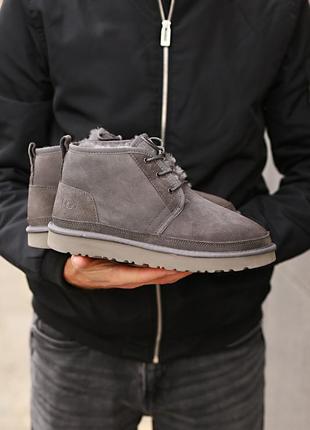 Зимние женские, мужские угги ugg neumel gray серые (уггі)1 фото