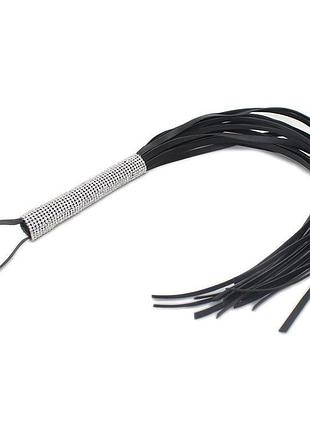Флоггер со стразами ds fetish flogger diamond l black 2