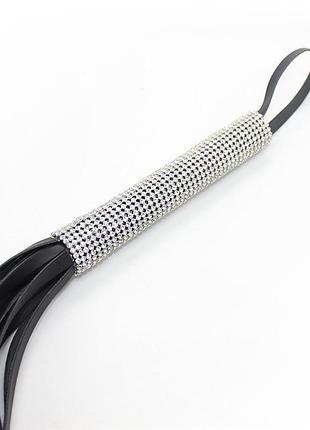 Флоггер со стразами ds fetish flogger diamond l black 3