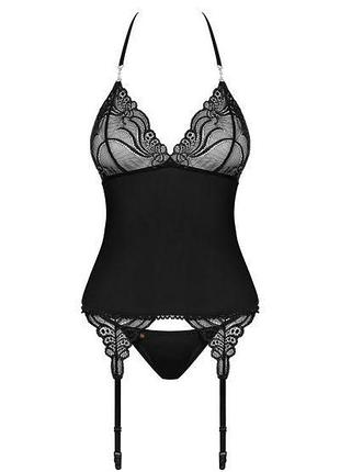 Корсет obsessive 828-cor-1 corset & thong s/m 3