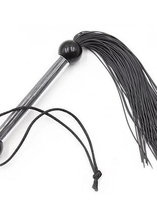 Кнут чорний, прозора ручка flogger, 28 см 3
