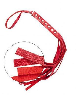 Флогер s&m; fancy leather floger, red 2