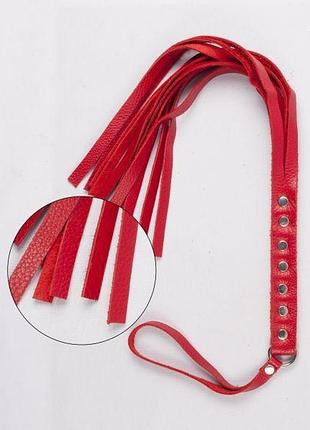Флогер s&m; fancy leather floger, red 4
