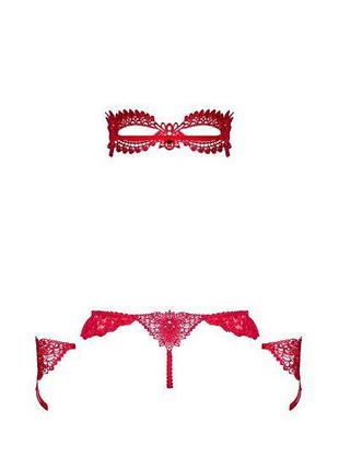 Набір маска +наручники + стринги obsessive hetea 3 pcs set red... 3