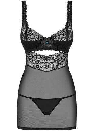 Пеньюар obsessive 867-che-1 і стринги s/m 7