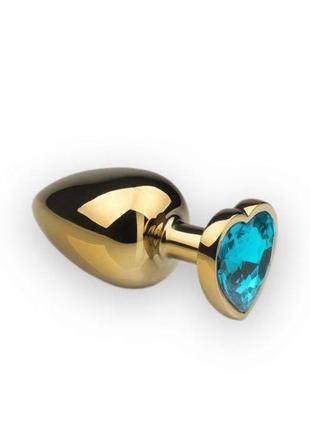 Анальна пробка,gold heart topaz, l