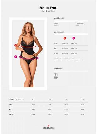 Комплект obsessive bella rou xs/s 7