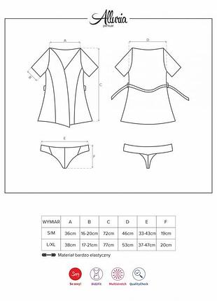 Халат obsessive alluria пеньюар і стринги s/m 3