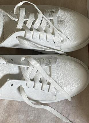 Кожаные макасины/ кроссовки белые