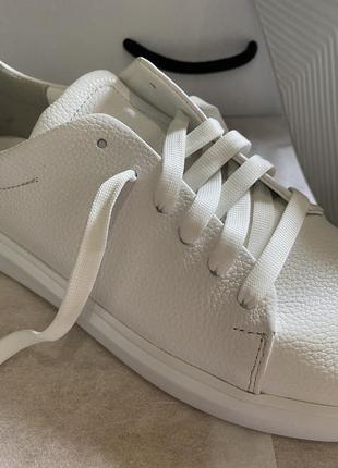 Кожаные макасины/ кроссовки белые