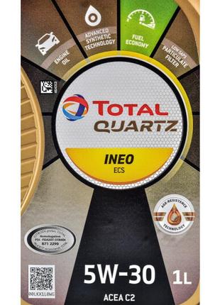 Моторне масло total quartz ineo ecs 5w-30 синтетичне 1л