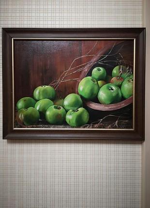 Картина " зелені яблука"2 фото
