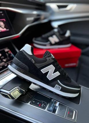 Мужские кроссовки new balance 574 tp2 black white reflective