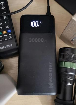 Потужний powerbank павербанк wozinsky оригінал 7xusb 30000mah lcd