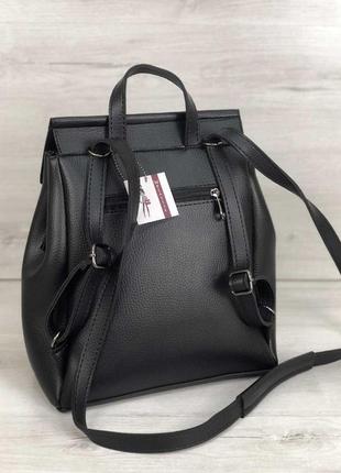Молодіжний сумка-рюкзак фабі чорного кольору2 фото