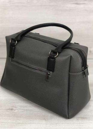 Жіноча сумка агата сірого кольору3 фото