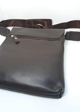 Мужская сумка коричневая барсетка на плечо2 фото
