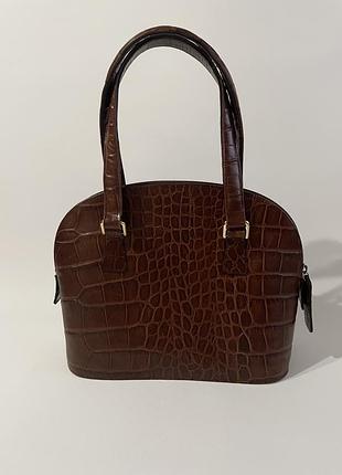 Сумка из натуральной кожи под «крокодила» от st. michael from marks & spencer