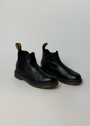 Доктор мартенс/ dr. martens 2976 yellow stitch smooth leather chelsea boots1 фото