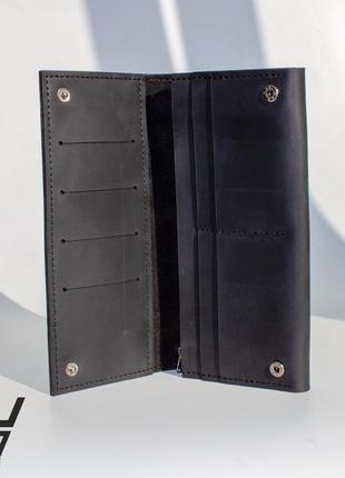 Женский кошелек из натуральной кожи. (ww002 black)3 фото