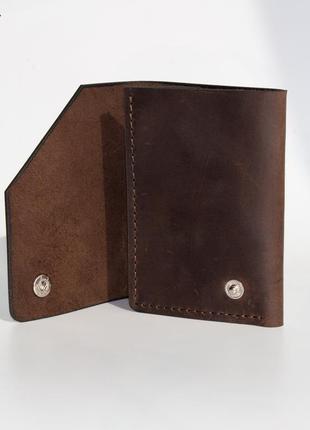 Міні гаманець з натуральної шкіри. (wu.mini002 brown)2 фото