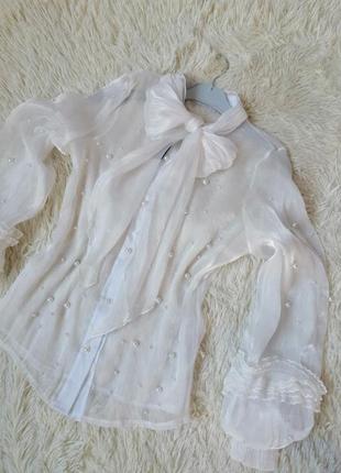 Красива нарядна блуза з перлами4 фото