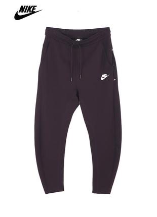 Мужские бордовые спортивные штаны nike tech fleece оригинал [ s-m]