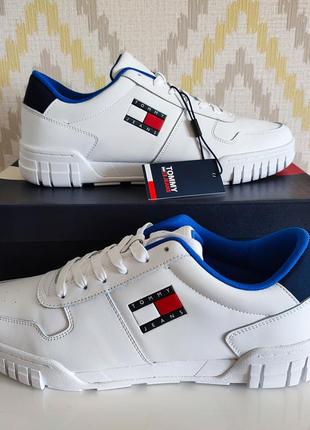 Мужские кожаные белые кроссовки tommy hilfiger3 фото