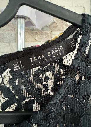 Кружевное платье с вышивкой zara basic2 фото