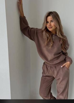 Флисовый костюм джоггеры худи