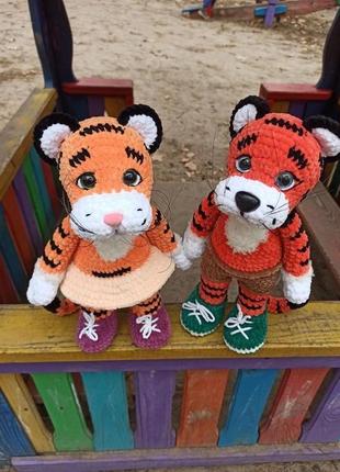 Іграшка тигр, в'язані плюшеві іграшки, плюшевий тигр2 фото
