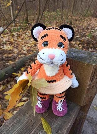 Іграшка тигр, в'язані плюшеві іграшки, плюшевий тигр8 фото