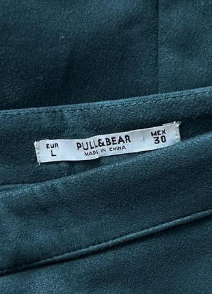 Юбка мини "pull&bear" изумрудного цвета4 фото