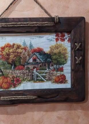 Картина вишита "осінь"2 фото