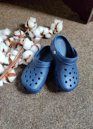 Синие оригинальные кроксы шлепки crocs