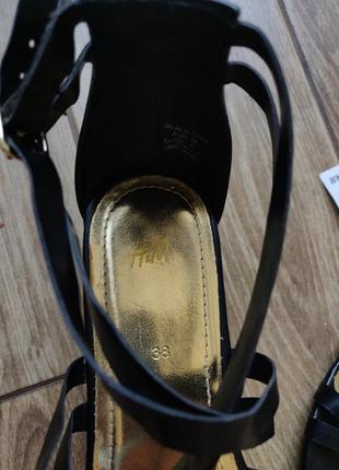 Нові чорні босоніжки сандалії гладіатори, еко шкіра на пласкій підошві6 фото