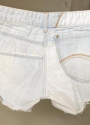 Котонові шорти джинсові clockhouse шорти блакитні білі рвані2 фото