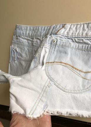 Котонові шорти джинсові clockhouse шорти блакитні білі рвані5 фото