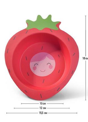 Тарілка fissman полуниця 18 см бамбукове волокно 83572 фото