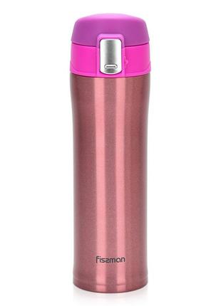 Термос-кухоль fissman 450 мл рожевий (9626)