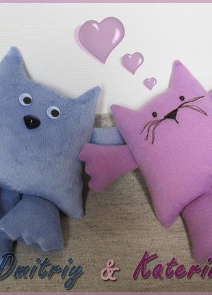 М'які іграшки handmade котики-подушки orbit