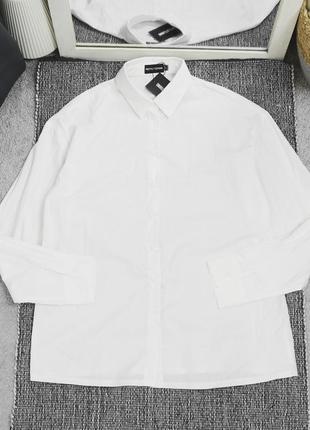 Новая белая рубашка оверсайз прямого кроя prettylittlething1 фото